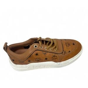 New 2 Left Feet MCM Skyward Platform Sneakers Visetos Mens 38 Womens 8 READ